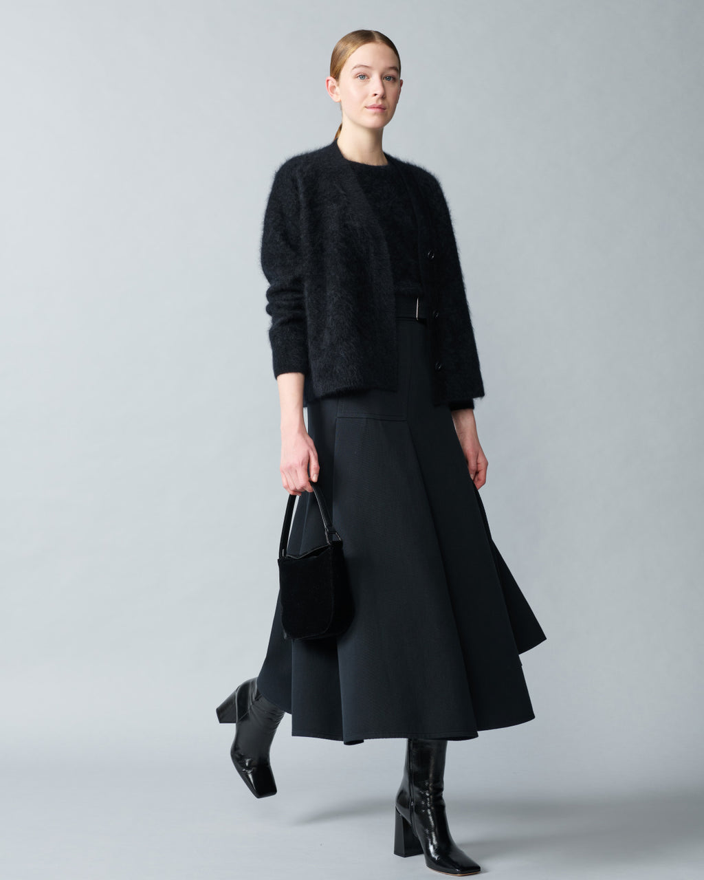 ブラッシュドカシミヤ・ニットカーディガン