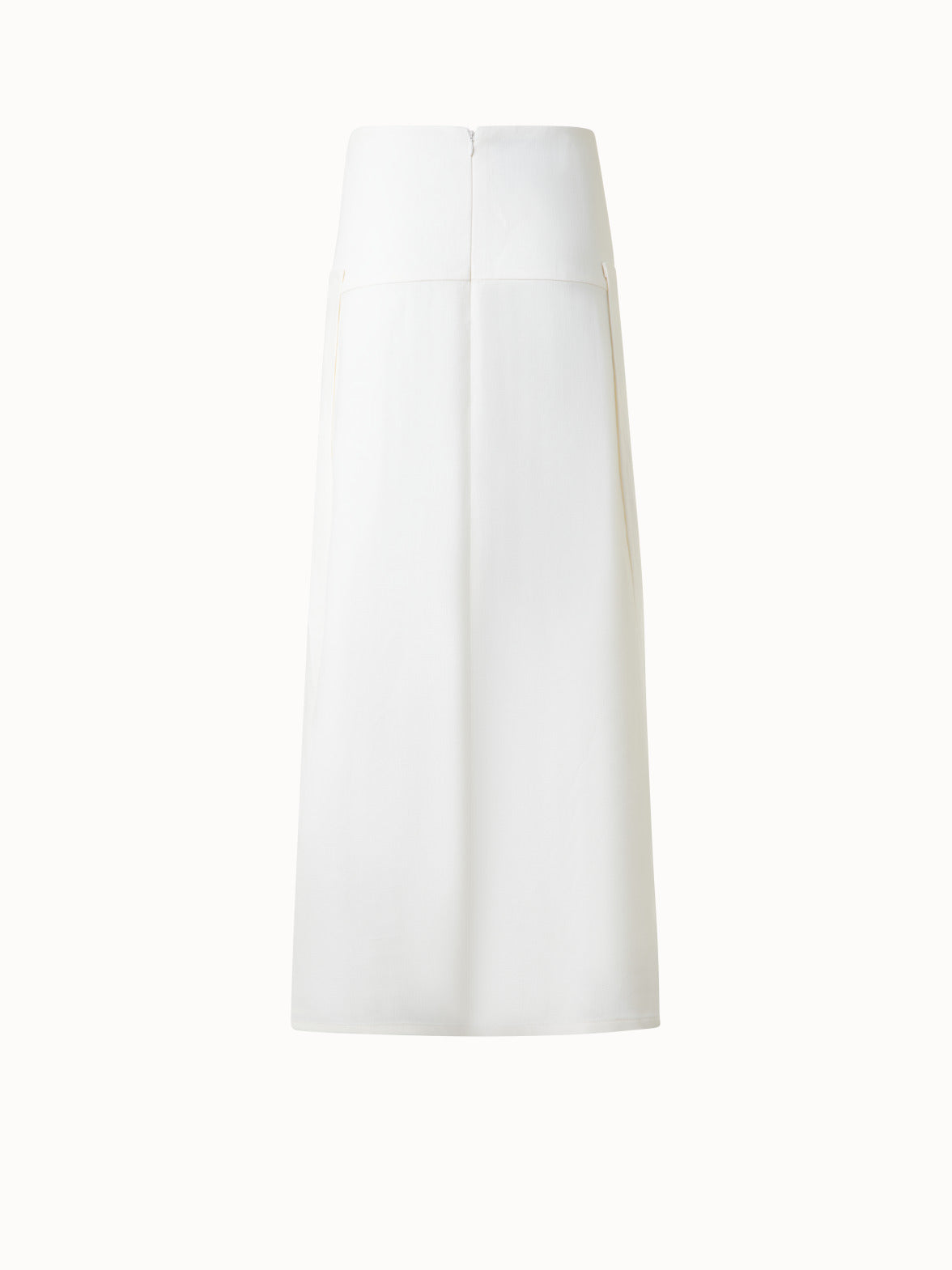 Pleated Midi Skirt in Linen Wool Blend - neutral - ecru - white