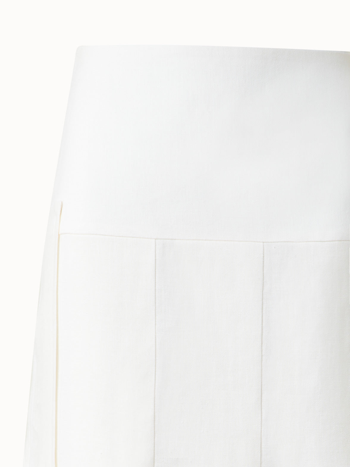 Pleated Midi Skirt in Linen Wool Blend - neutral - ecru - white
