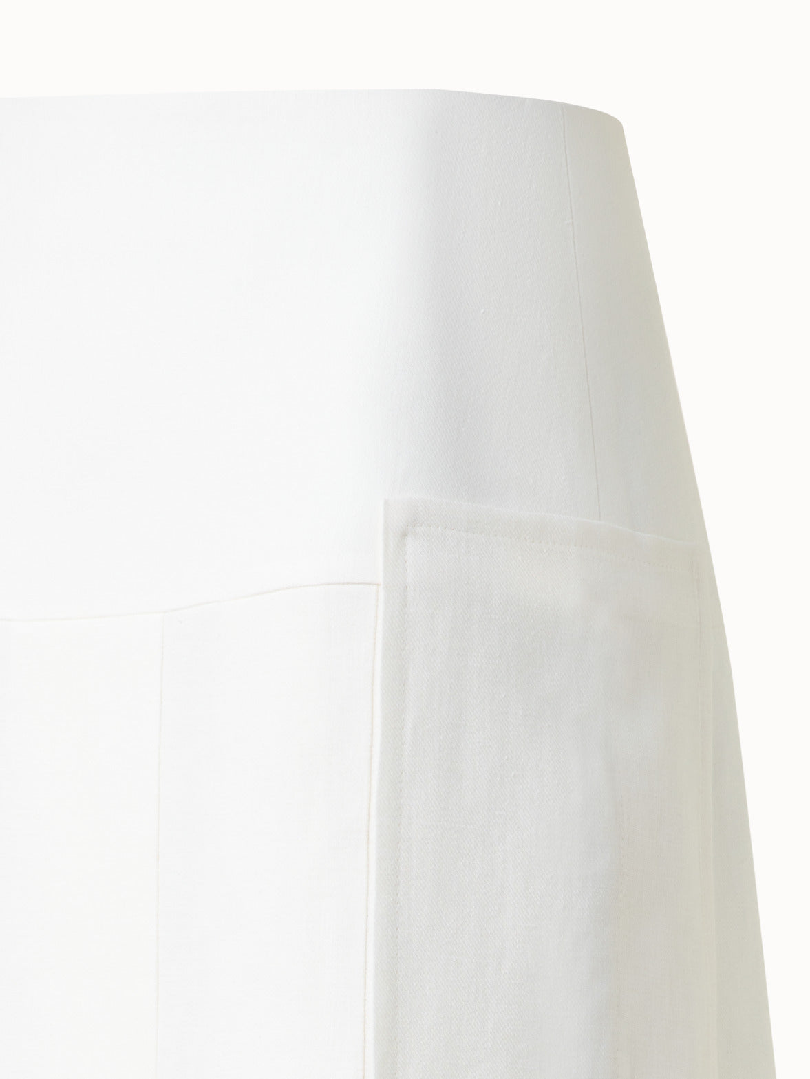 Pleated Midi Skirt in Linen Wool Blend - neutral - ecru - white