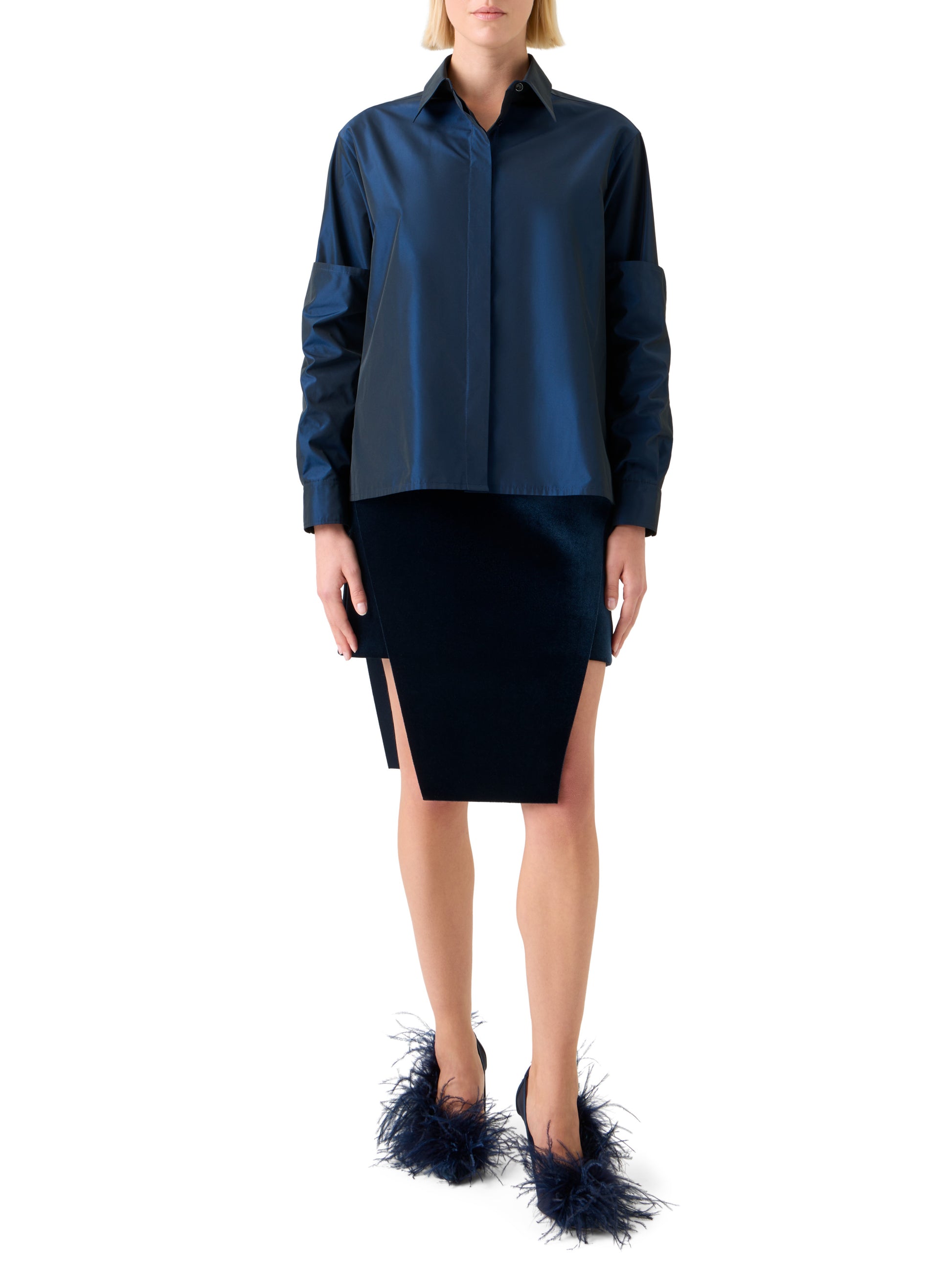 シルクタフタ ・ブラウス