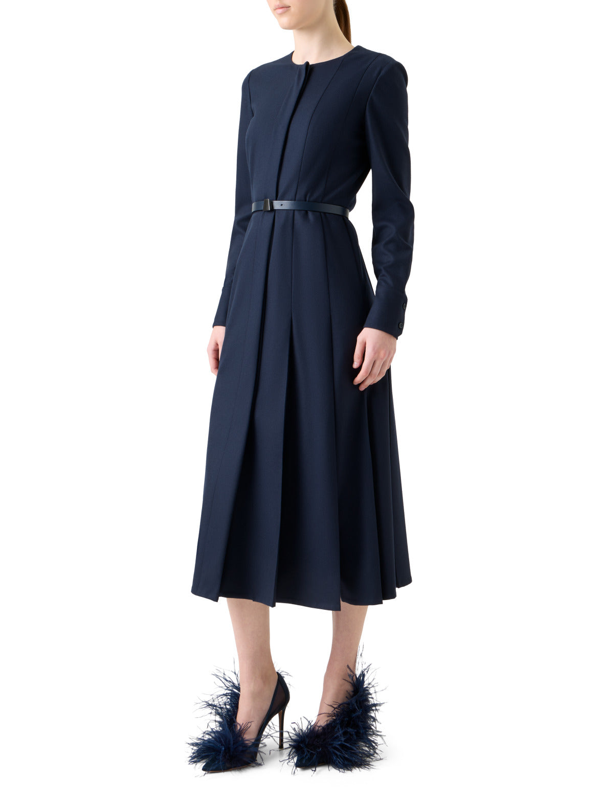 米津玄師着用カナリヤドレスアンドドレスドブラック シャツドレス 長袖 ウールストレッチフランネル ・ドレス