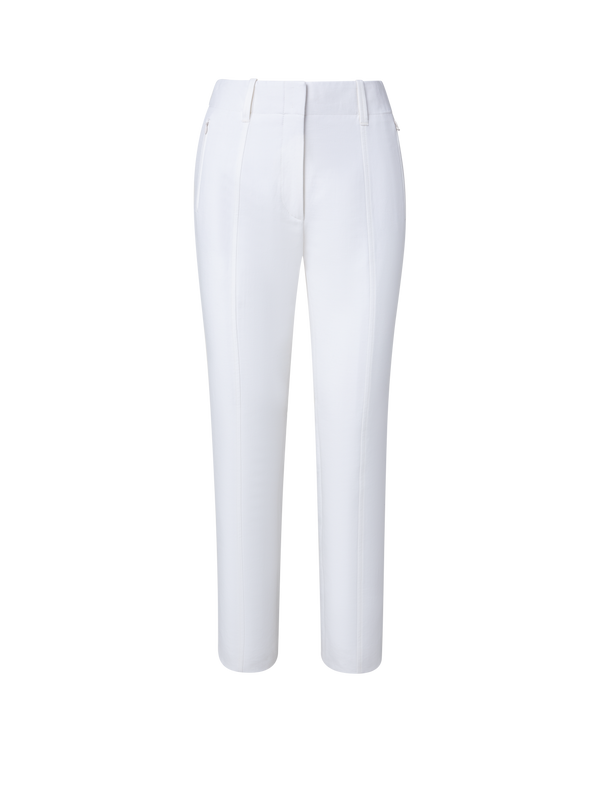 Cotton Silk Double-Face Slim Ankle Length Pants