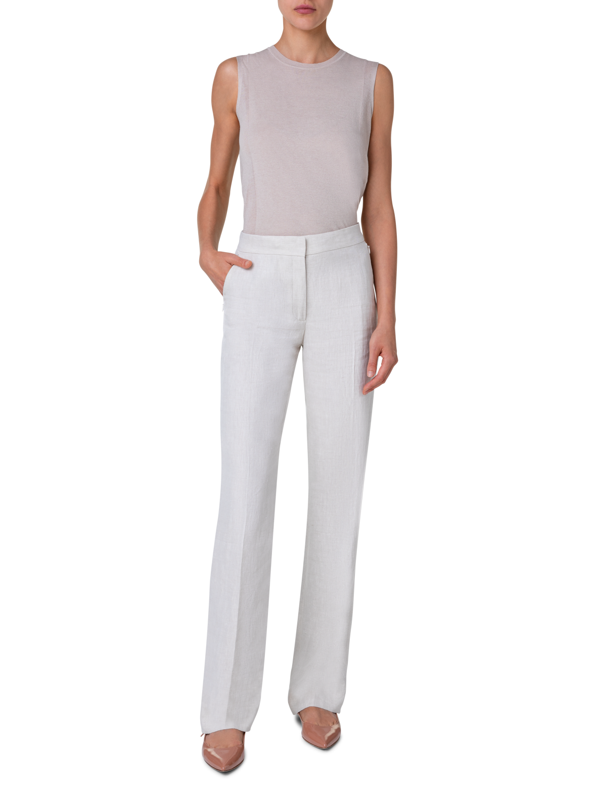 Semi-Sheer Knit Top in Silk Cotton Blend