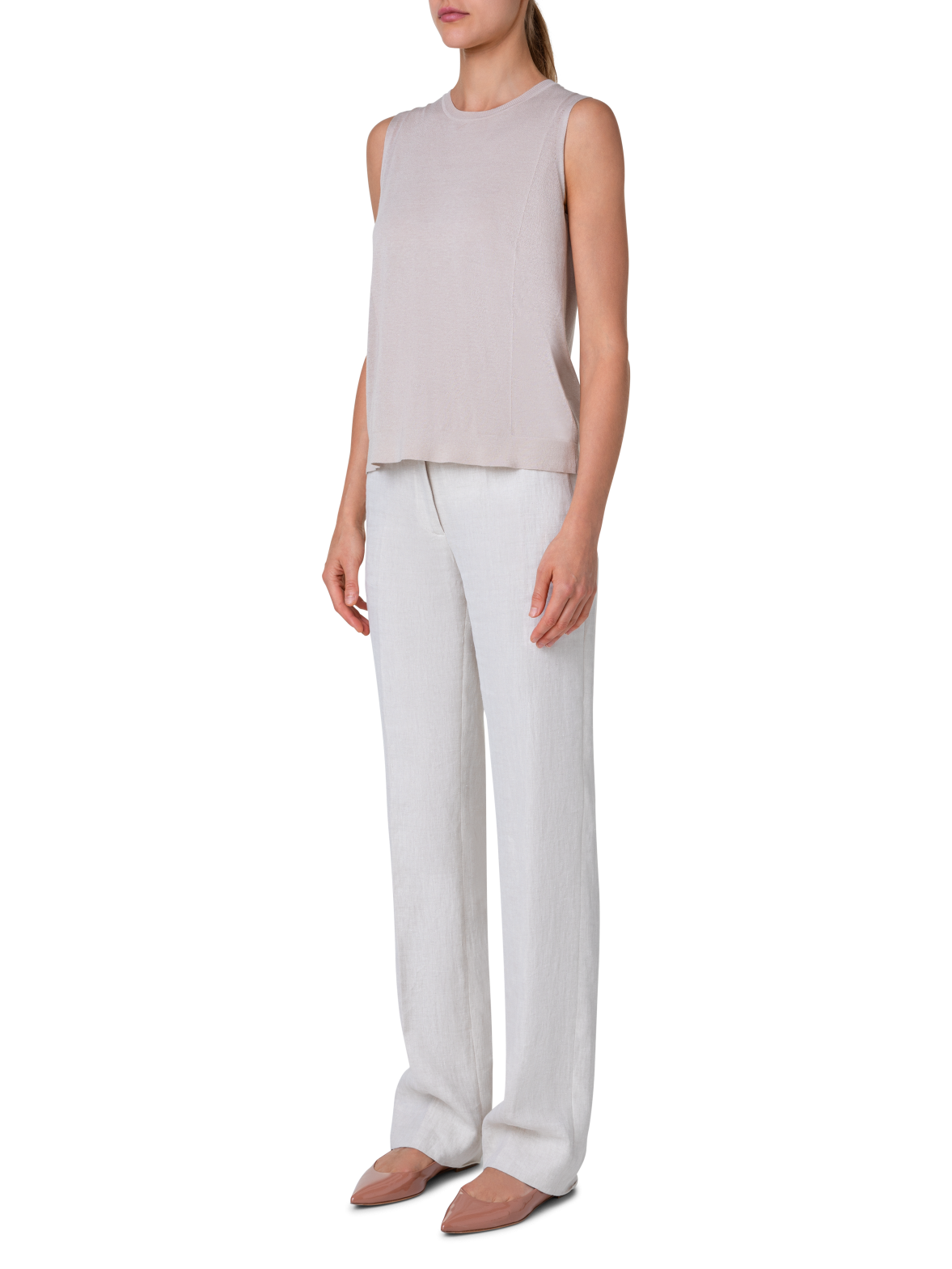 Semi-Sheer Knit Top in Silk Cotton Blend