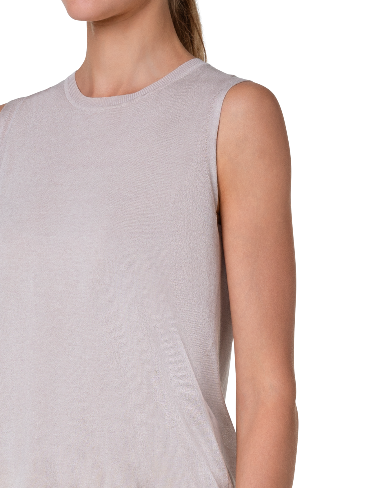 Semi-Sheer Knit Top in Silk Cotton Blend