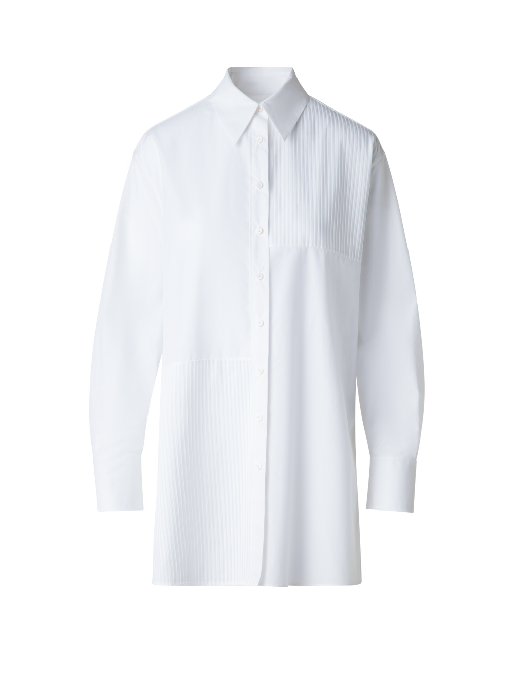 AKRIS】コットンボイル シャツドレス プリーツ コットン ボイル ・ブラウス