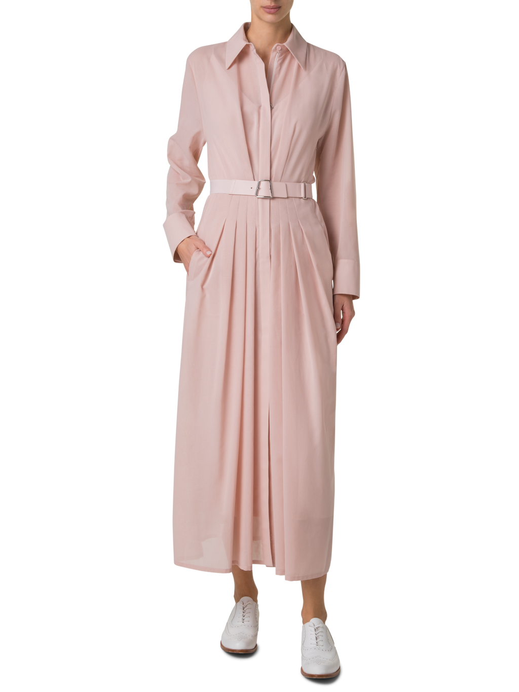 【AKRIS】コットンボイル シャツドレス AKRIS】コットンボイル シャツドレス