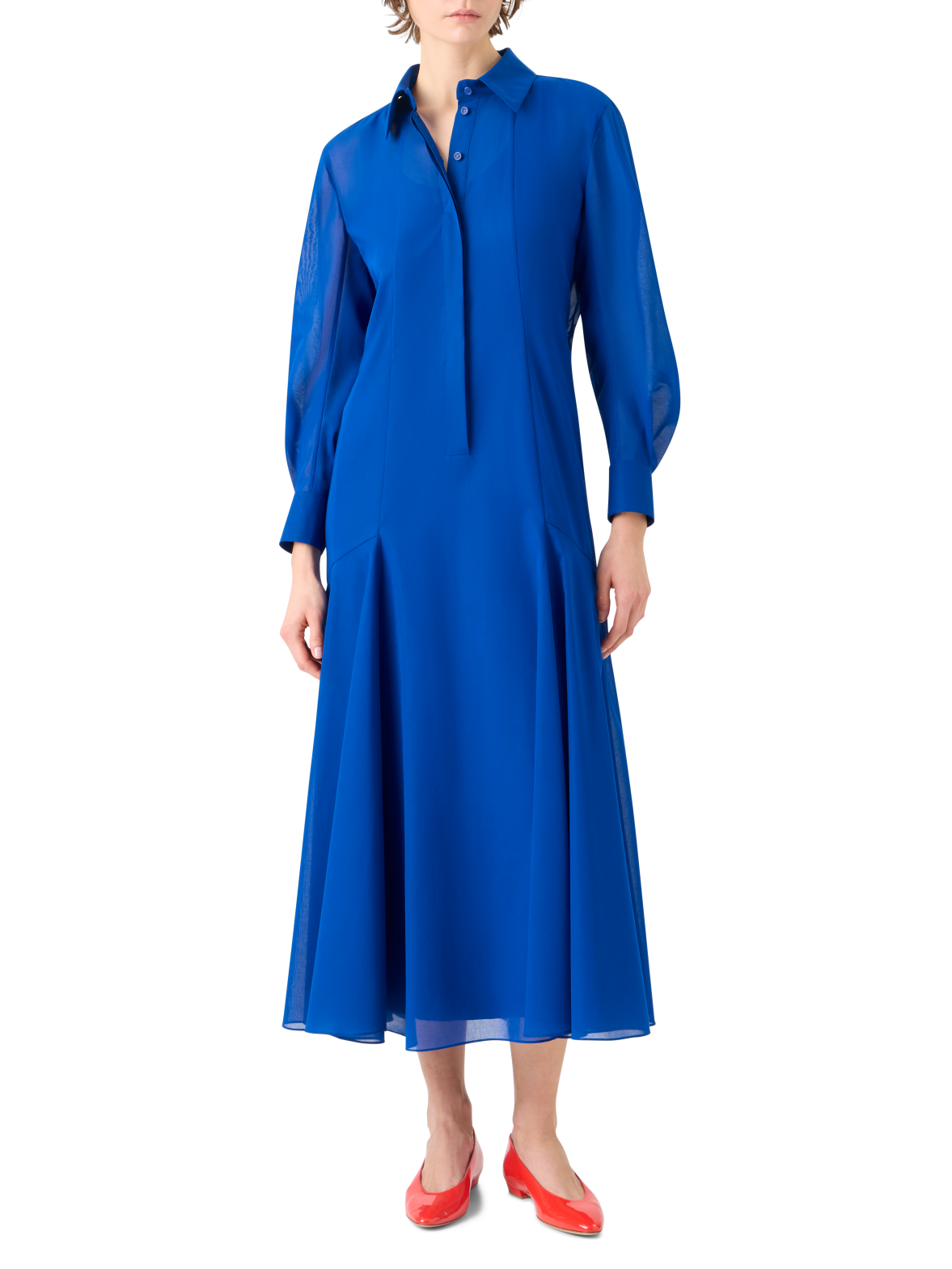 Cotton Voile Midi Dress with Open Back
