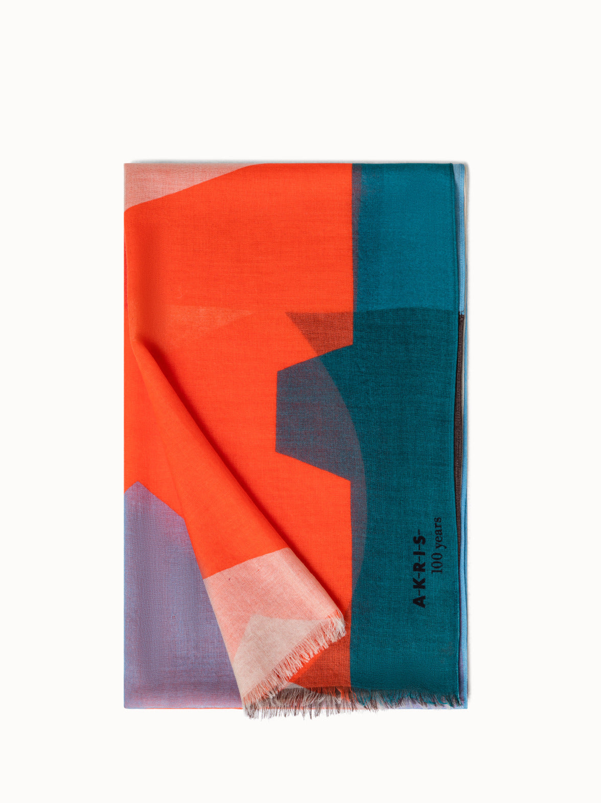 Cashmere Silk Scarf with Composed Letters Print - multicolor