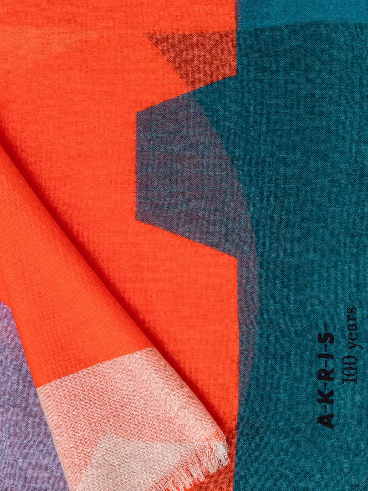 Cashmere Silk Scarf with Composed Letters Print - multicolor