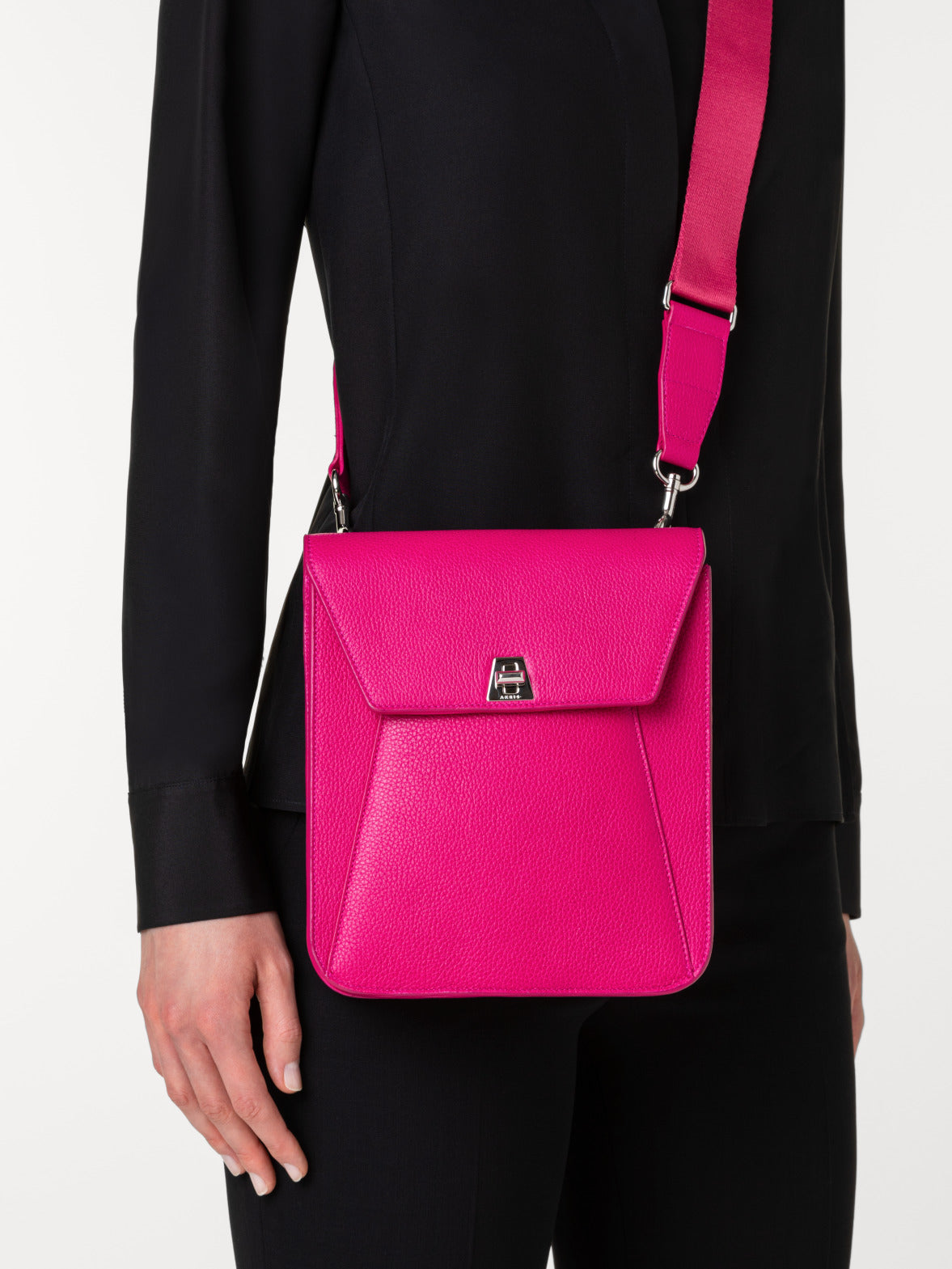 Little Anouk Messenger in Calf Leather - pink