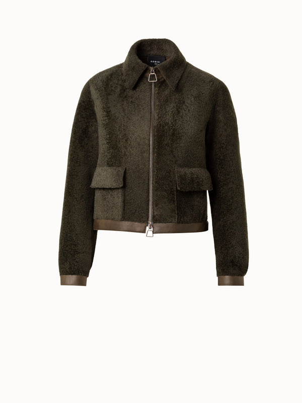 Shearling Short Jacket - green