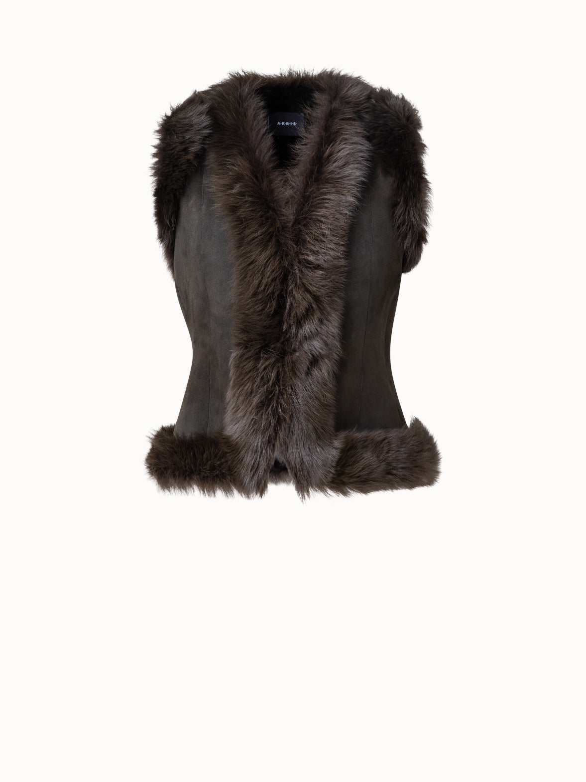 Reversible Shearling Gilet - brown
