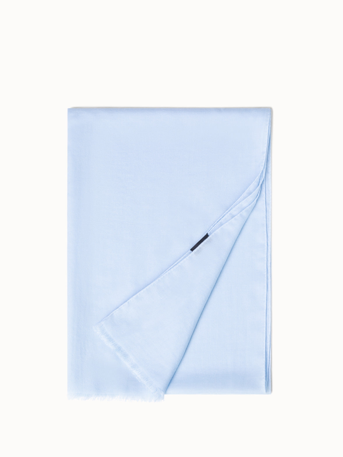 Fringed Cashmere Silk Scarf - blue