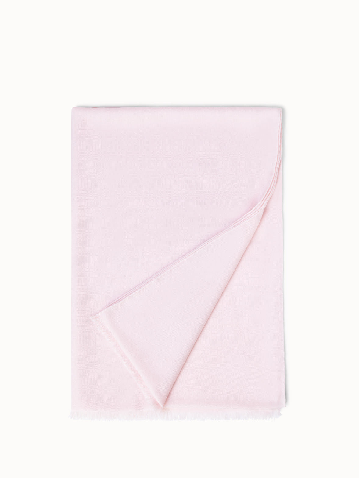 Fringed Cashmere Silk Scarf - pink