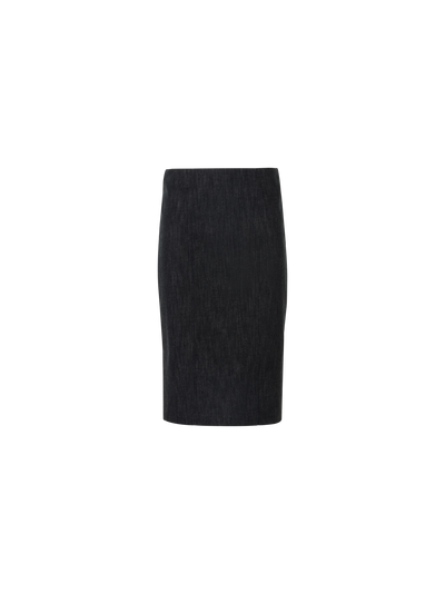 Designer コットンストレッチデニム ・スカート - ブラック