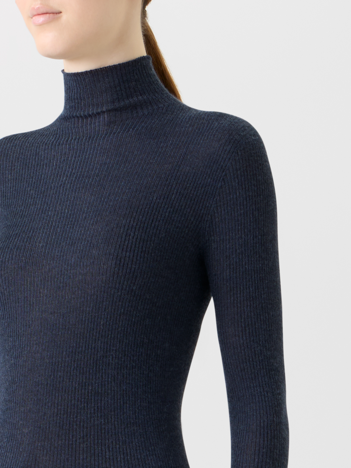 Designer カシミヤシルク ・ニットプルオーバー - ネイビー - ブルー #editorial