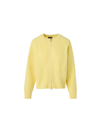 Designer カシミヤピケ ・ニットカーディガン - イエロー