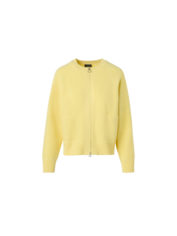 Designer カシミヤピケ ・ニットカーディガン - イエロー