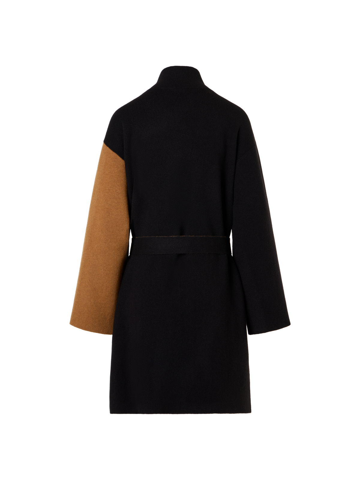 Designer カシミヤダブルフェイス ニットコート - ブラウン - ブラック