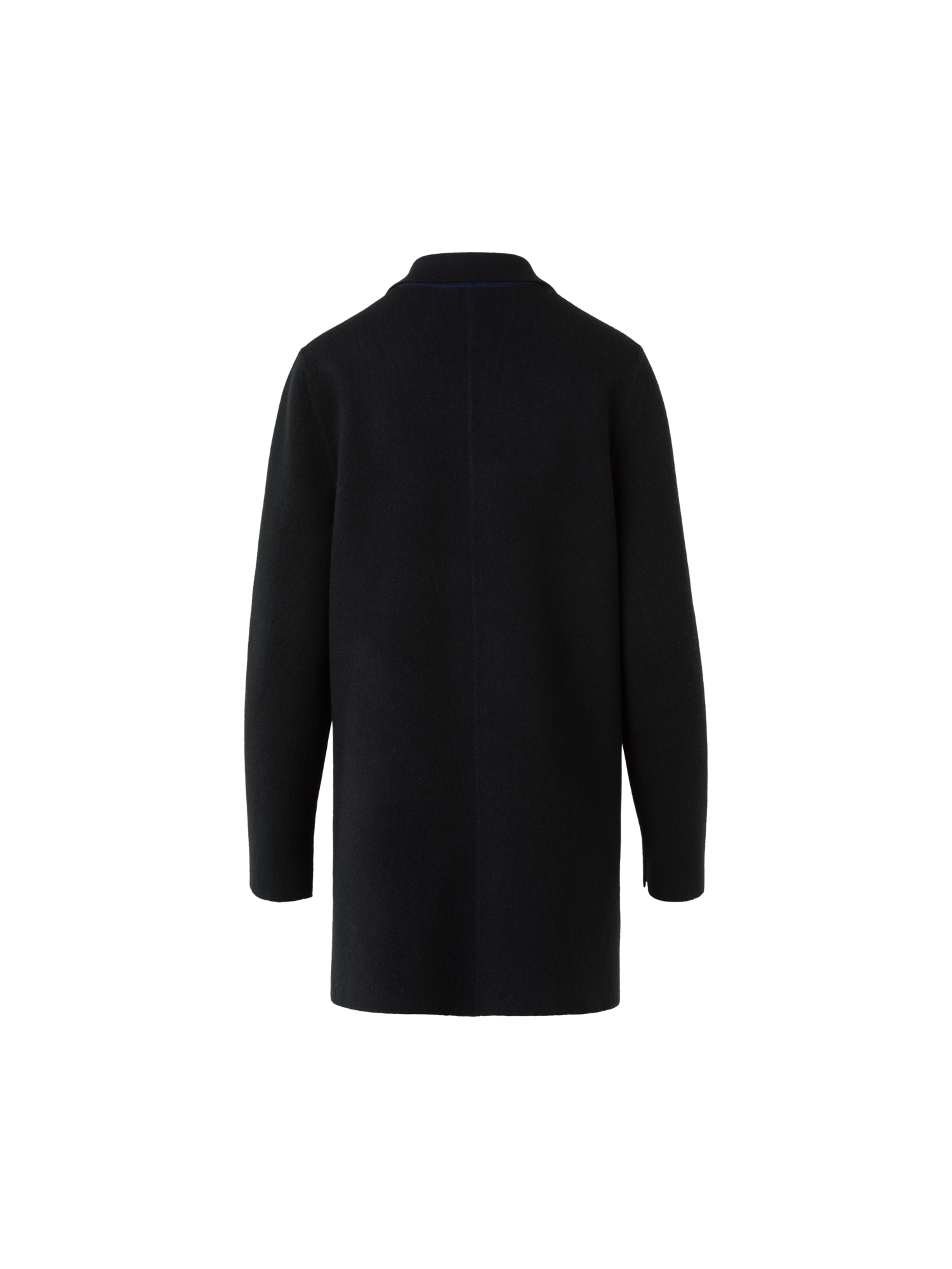 Designer カシミヤダブルフェイス ・ニットカーディガン - ネイビー - ブルー