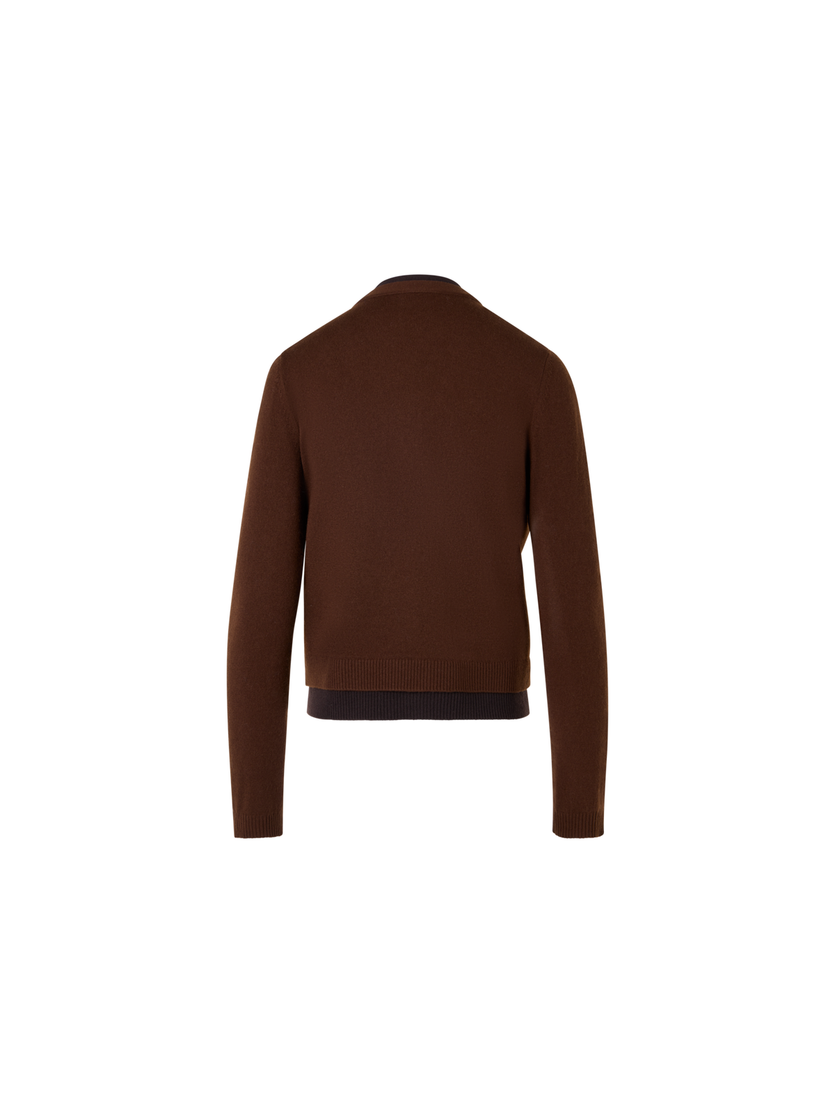 Designer ウールカシミヤ ニットカーディガン - ブラウン