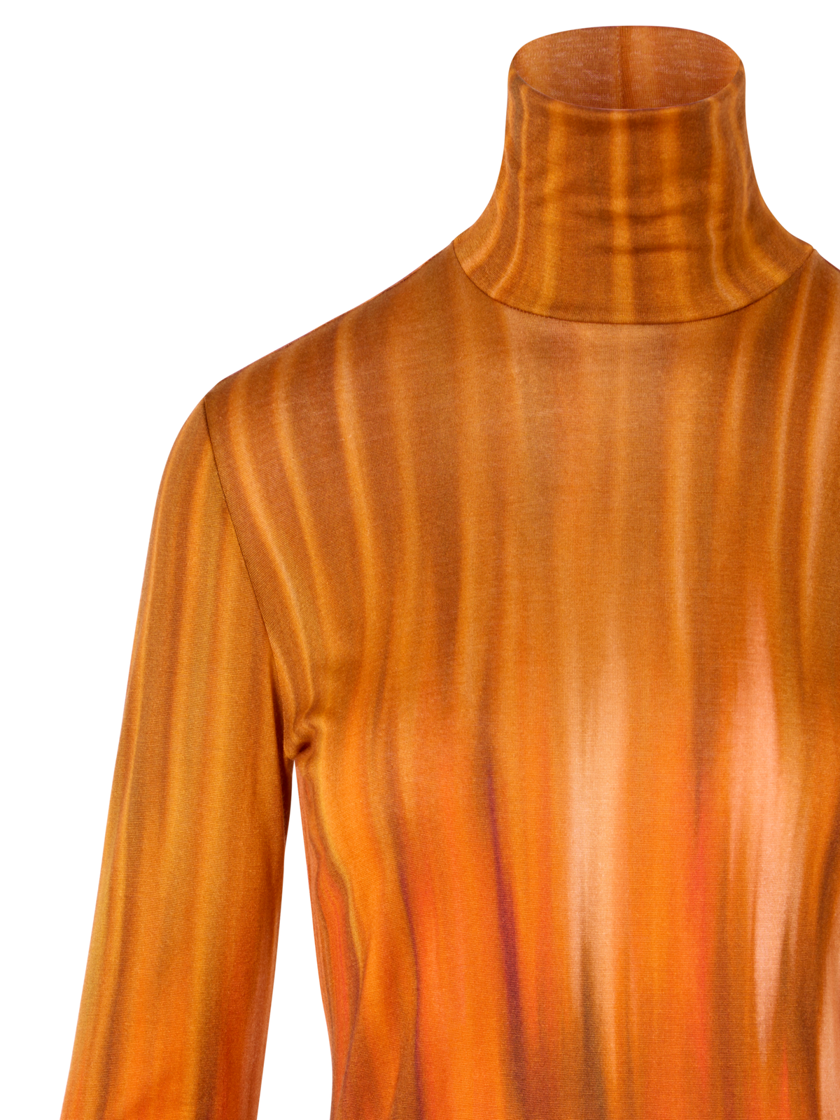 Designer カシミヤシルクジャージー シャツ - ブラック - オレンジ