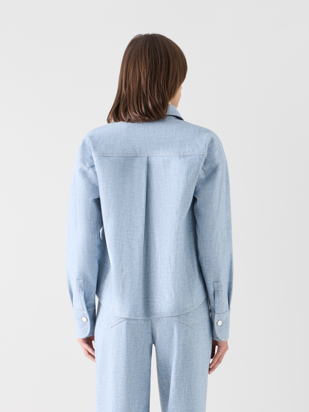 Designer ブラッシュドコットンデニム ブラウス - ブルー #editorial