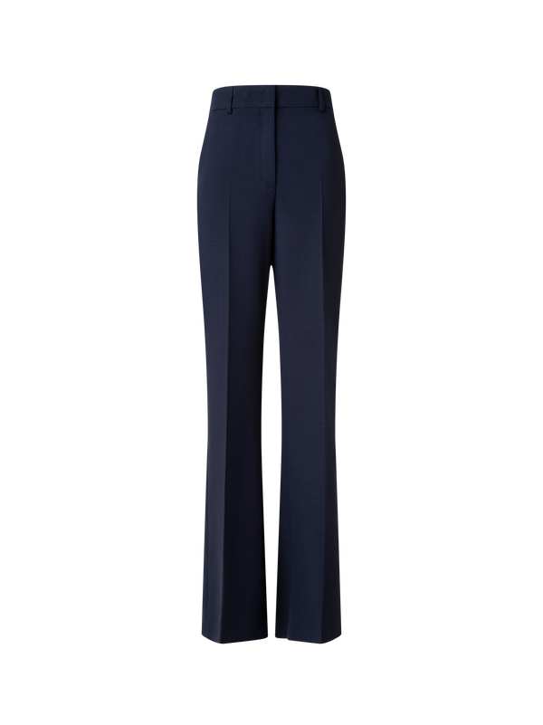 Designer ウールダブルフェイス ・パンツ - ネイビー - ブルー