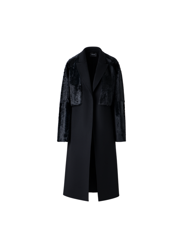 Designer カシミヤダブルフェイス＆アニェッロファー ・コート