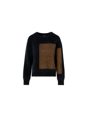 Designer クラウドカシミヤ ニットプルオーバー - ブラック - ブラウン