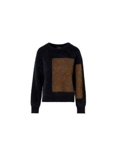 Designer クラウドカシミヤ ニットプルオーバー - ブラック - ブラウン
