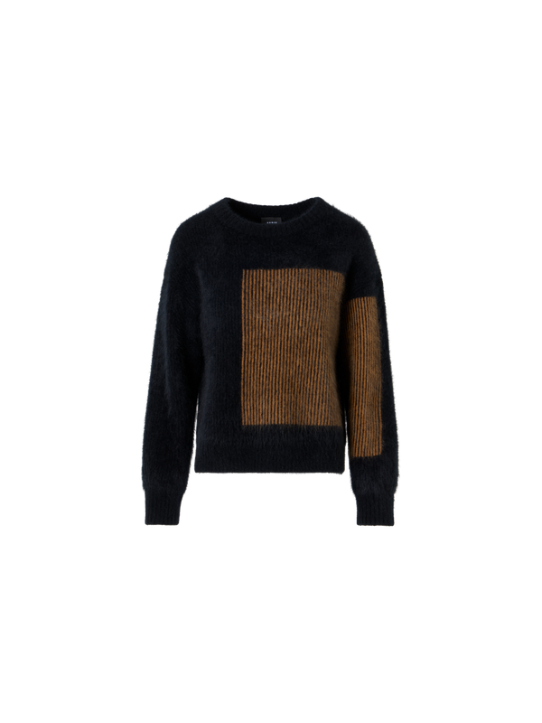 Designer クラウドカシミヤ ニットプルオーバー - ブラック - ブラウン