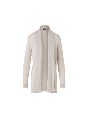 Designer シルクコットン ・ニットカーディガン - ベージュ