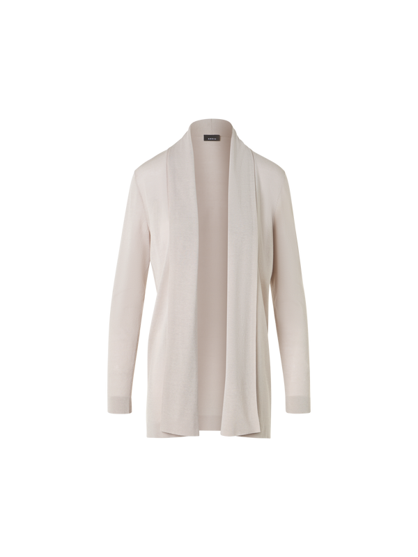 Designer シルクコットン ・ニットカーディガン - ベージュ