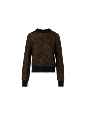 Designer カシミヤラメ ニットプルオーバー - ブラック