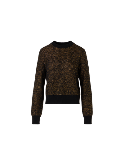 Designer カシミヤラメ ニットプルオーバー - ブラック