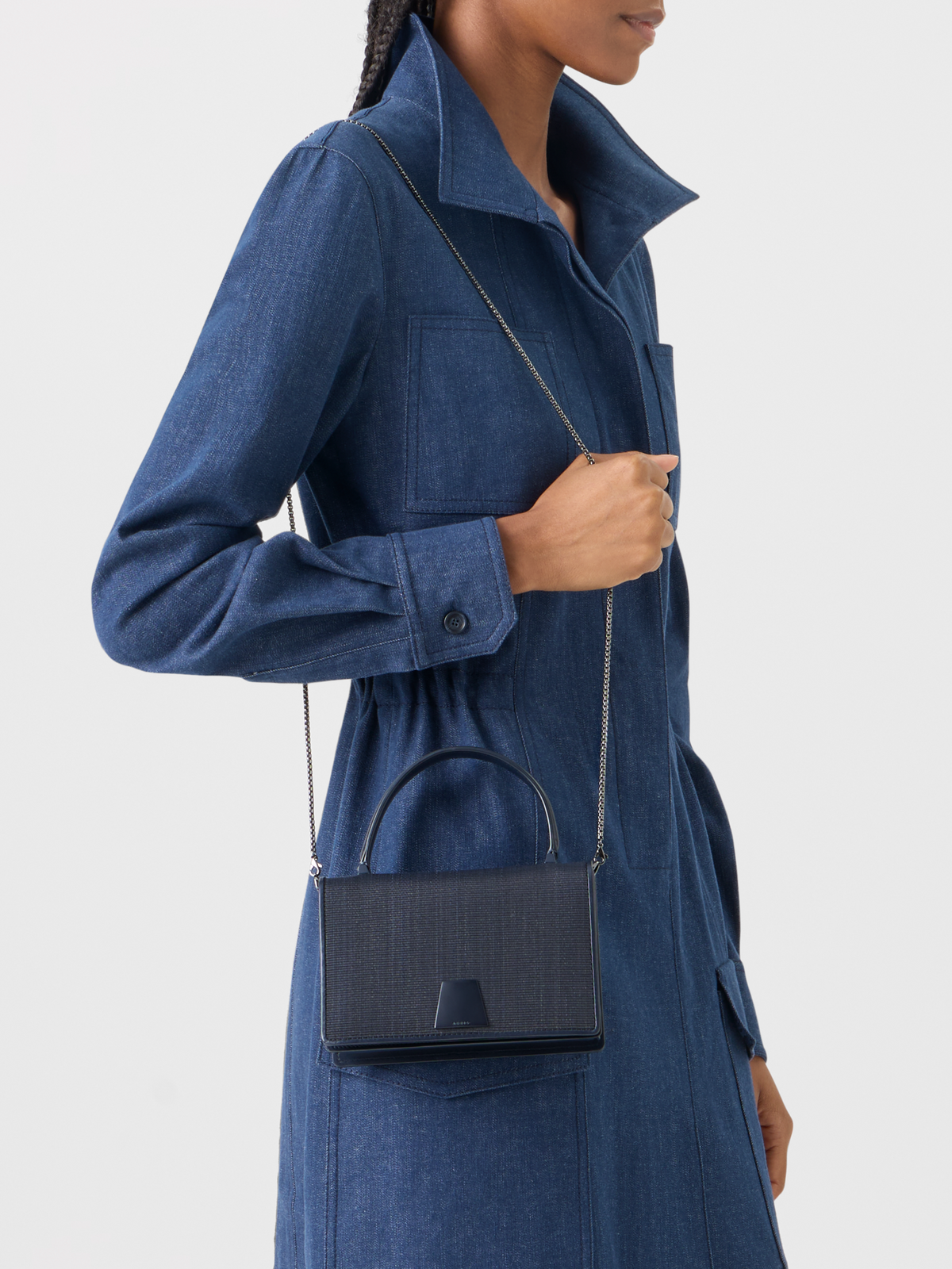 Designer アクリス アリス ミニトップハンドル - ネイビー - ブルー #editorial