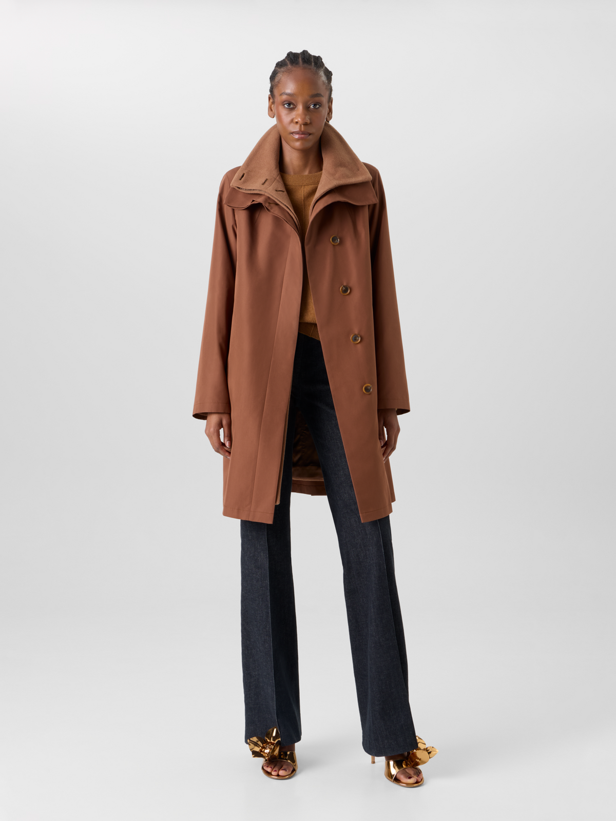Designer シルクタフタ コート The O'Neill Coat（オニール・コート） - ブラウン #editorial