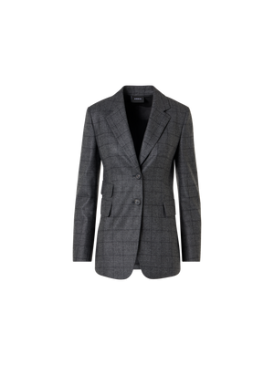 Designer ウールストレッチフランネル ジャケット The Arie Jacket（アリエ・ジャケット） - グレー - ブラック