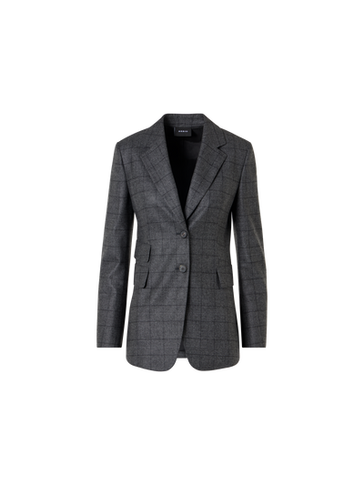 Designer ウールストレッチフランネル ジャケット The Arie Jacket（アリエ・ジャケット） - グレー - ブラック