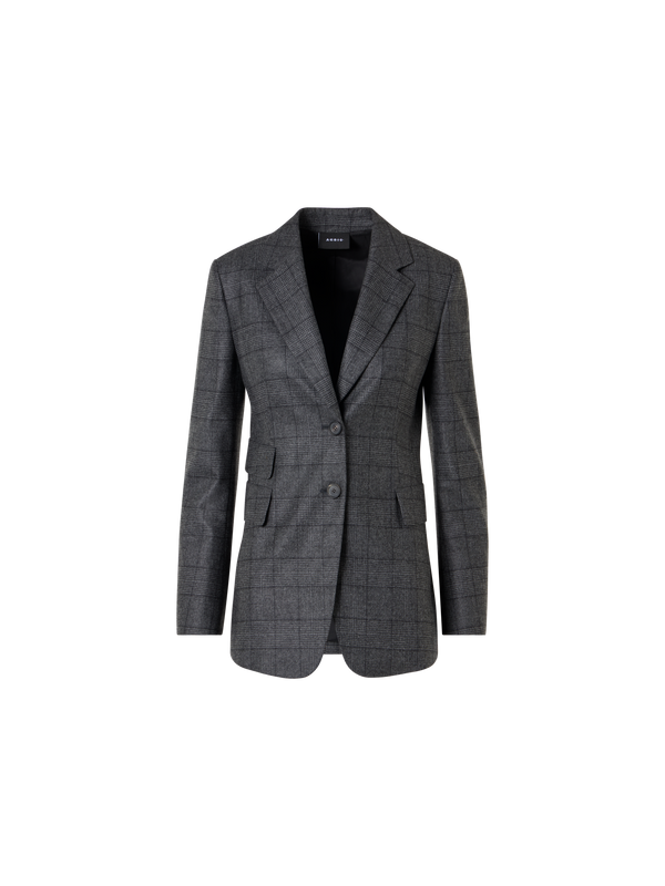 Designer ウールストレッチフランネル ジャケット The Arie Jacket（アリエ・ジャケット） - グレー - ブラック