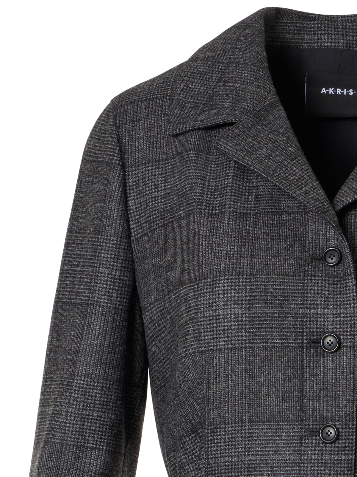 Designer ウールストレッチフランネル ドレス - ブラック - グレー