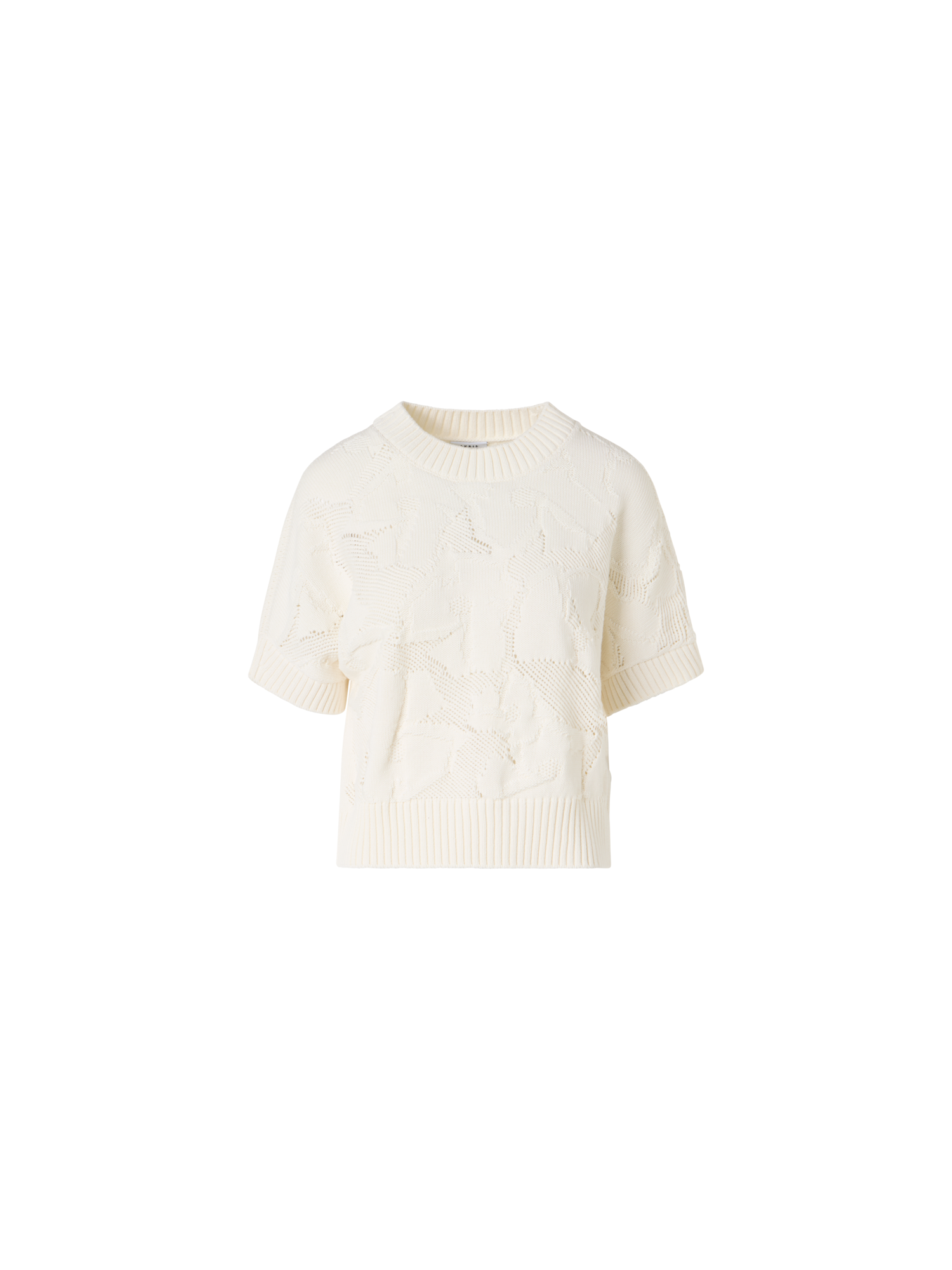 Designer コットン ・ニットプルオーバー - エクリュ