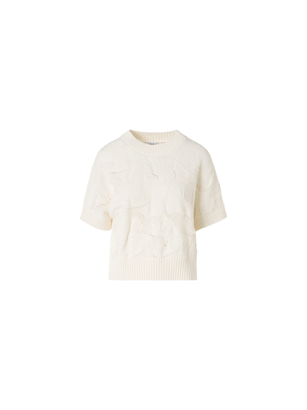 Designer コットン ・ニットプルオーバー - エクリュ