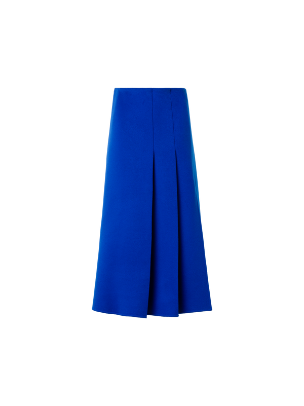 Designer ウールフランネルダブルフェイス ・スカート - ブルー
