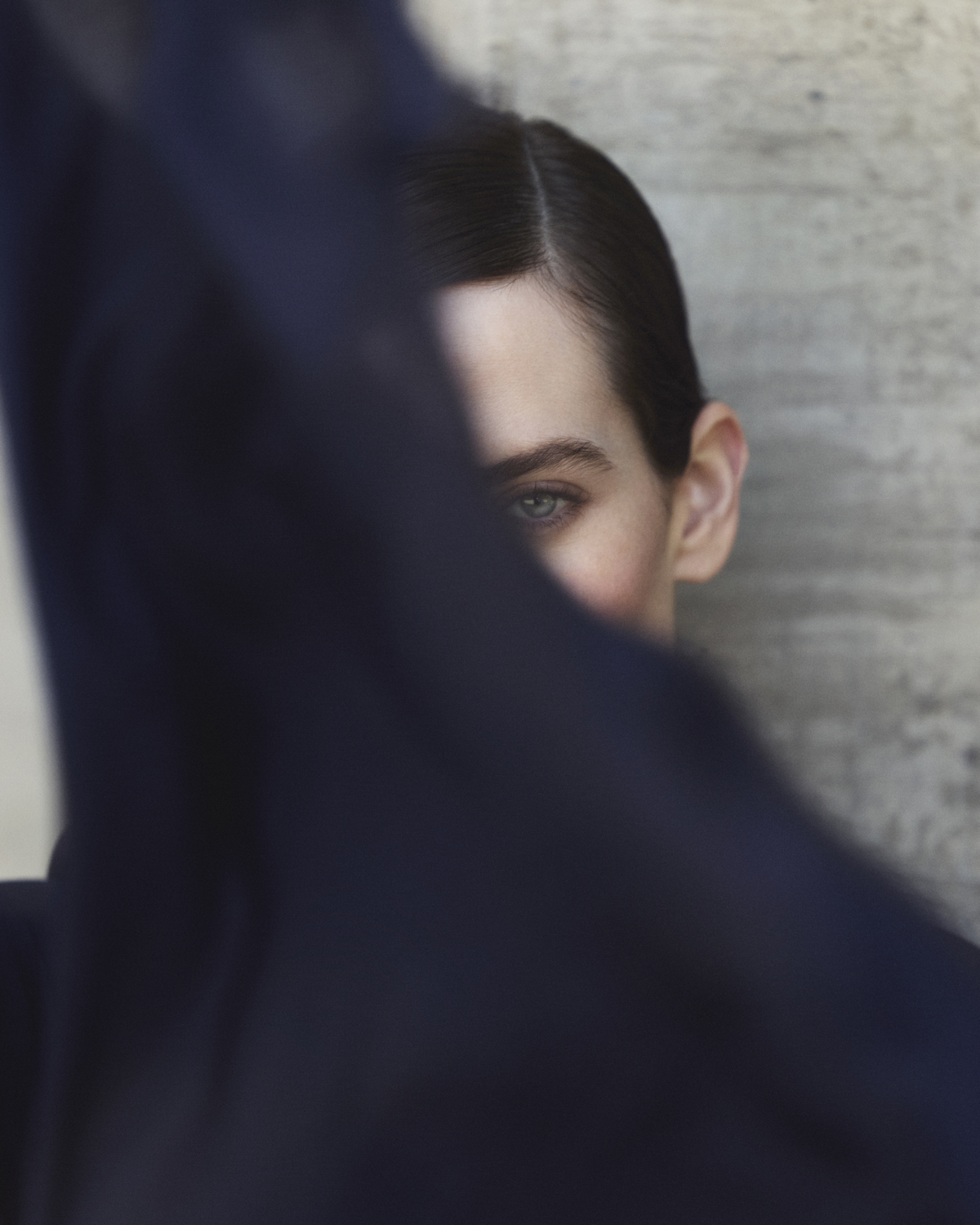 Designer カシミヤシルク ・スカーフ - ネイビー - ブルー #editorial