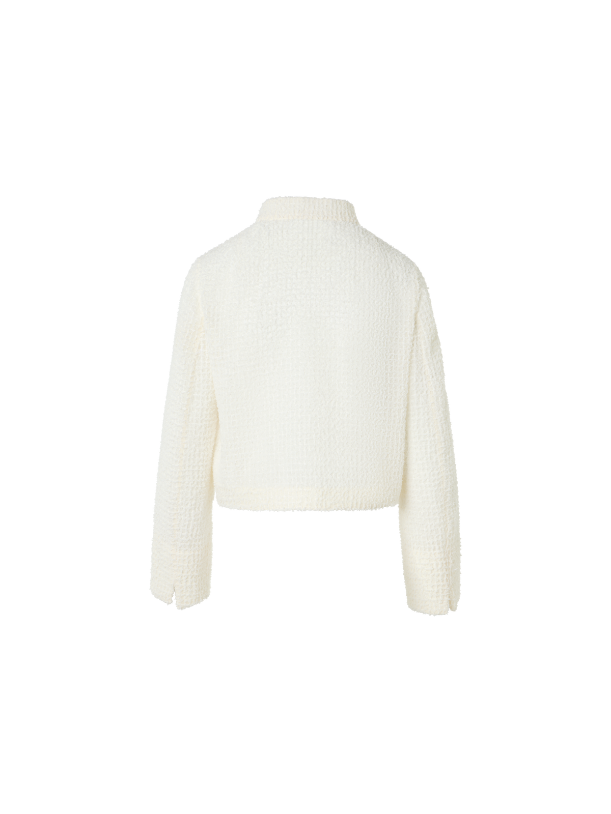 Designer フリンジ付きテクノグリッド素材 (ポリエステル) ・ジャケット - エクリュ