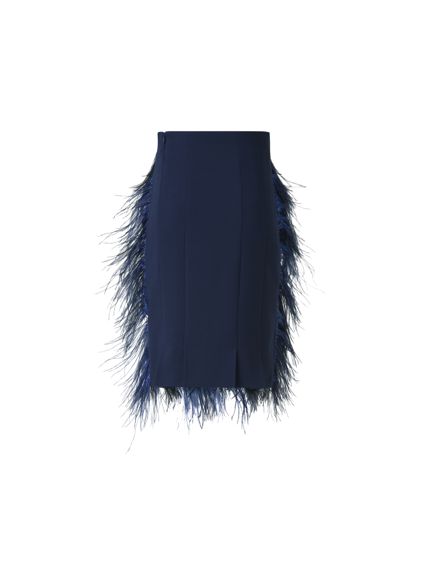 Designer ウールダブルフェイス ・スカート - ネイビー - ブルー